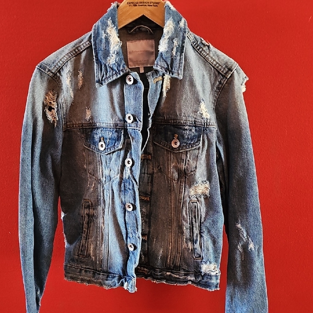 ZARA Distressed Denim Jacket